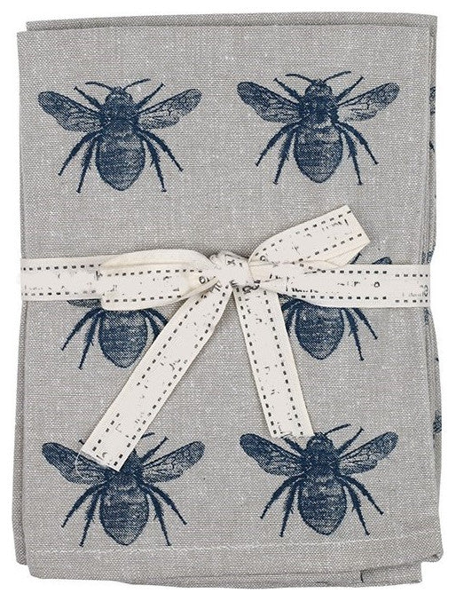 Set of Periwinkle Striped Table Runner and Eight Napkins