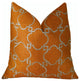Nadiya Orange and White Handmade Luxury Pillow, 20"x36" King