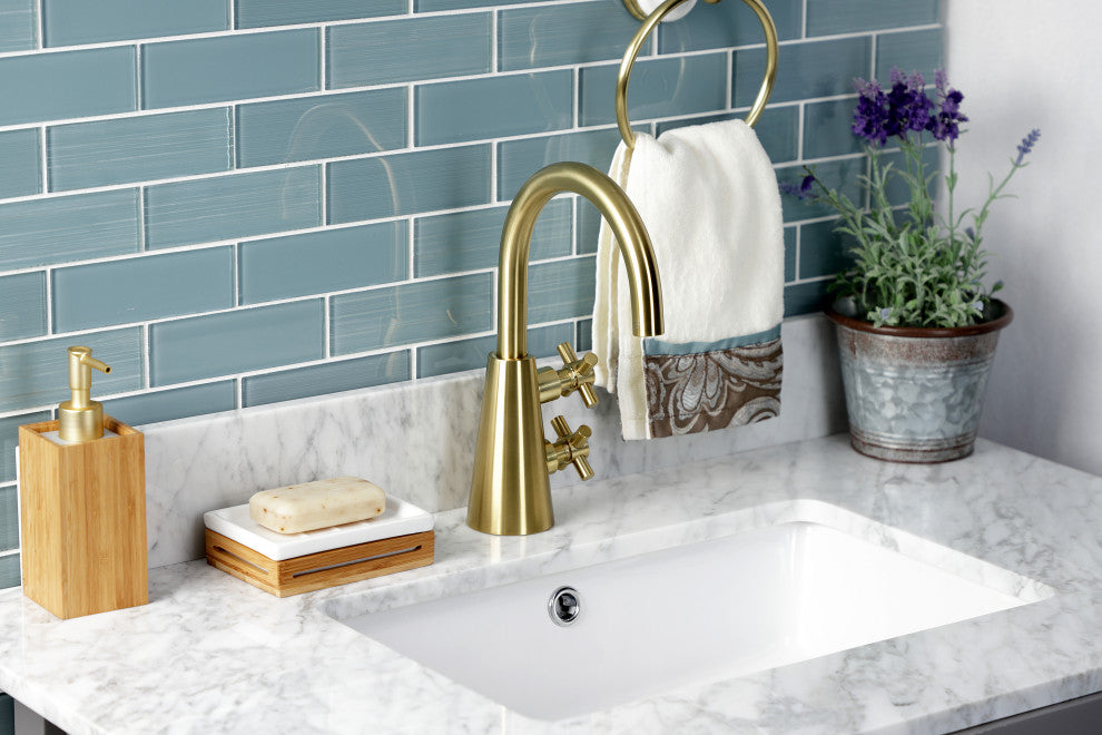 Kingston Brass KS2297DX Two-Handle Single-Hole Bathroom Faucet, Push Pop-Up