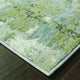 2??X 8??Blue And Sage Distressed Waves Indoor Runner Rug