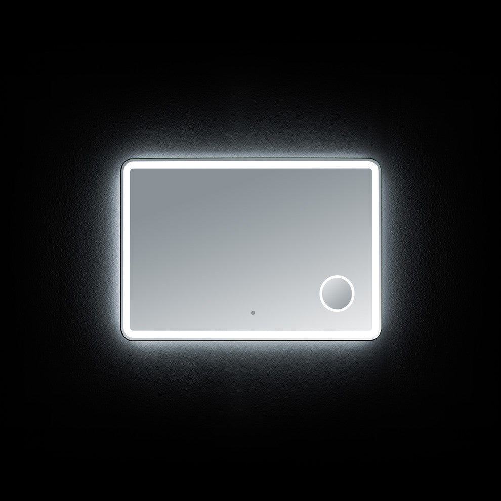 Electric LED Mirror, Rounded Edges, Magnifying Cosmetic Light, 48"x32"