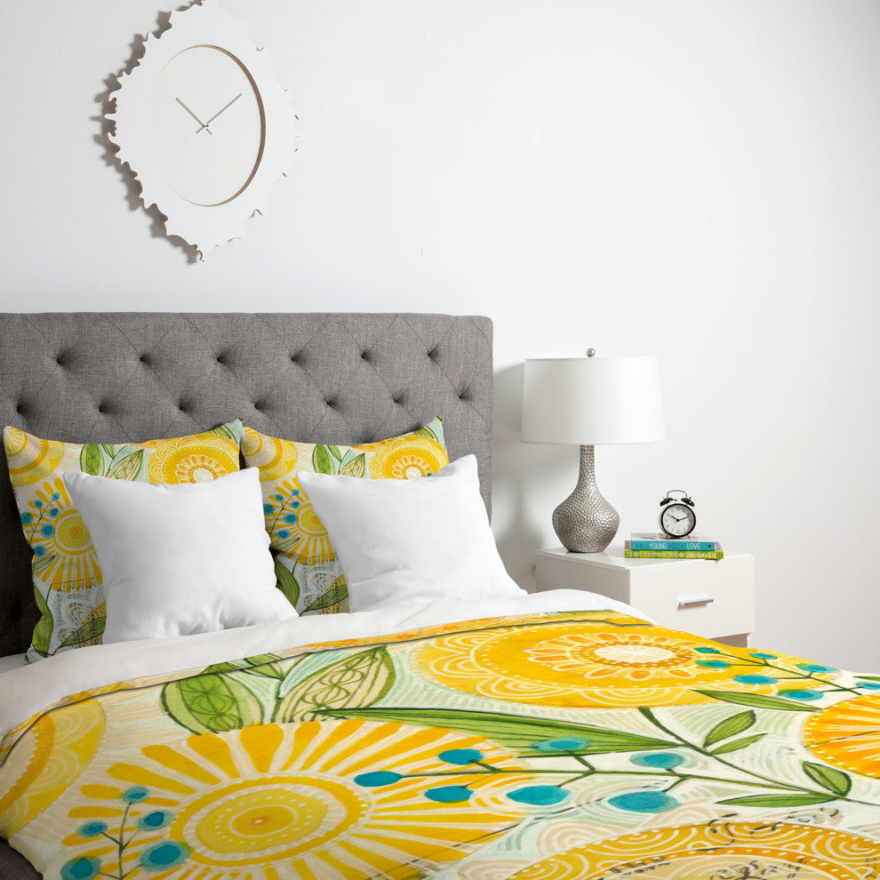 Deny Designs Cori Dantini Sun Burst Flowers Duvet Cover - Lightweight