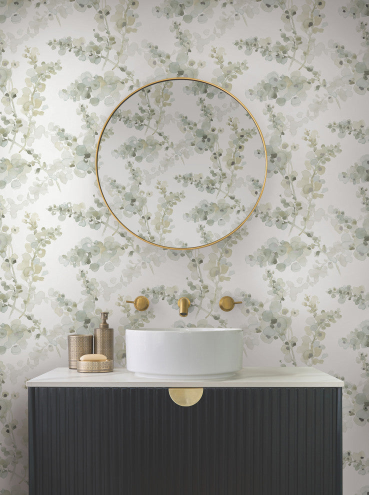 Mineral Green Blossom Fling Wallpaper