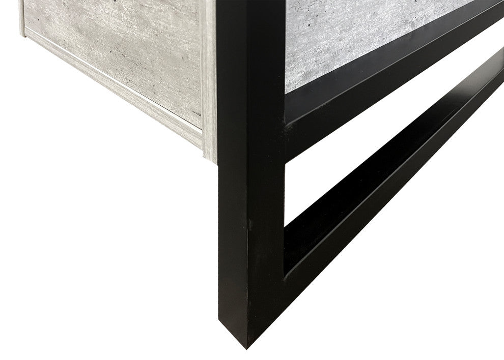 Modern Wood Laminate Double Pedestal Executive Desk, Concrete Gray