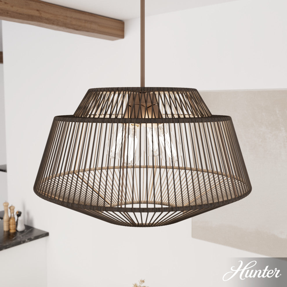 Brookhollow Sable Rattan and Sable 4 Light Pendant