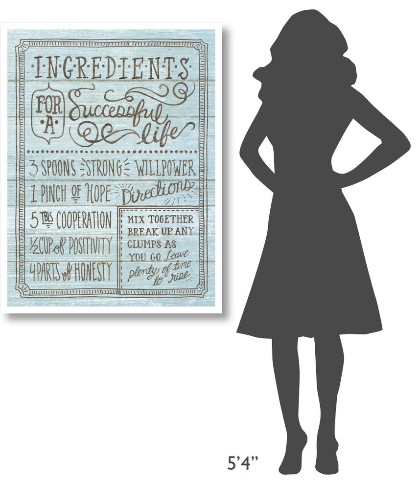 "Ingredients For Life I Blue" Digital Paper Print by Mary Urban, 32"x42"