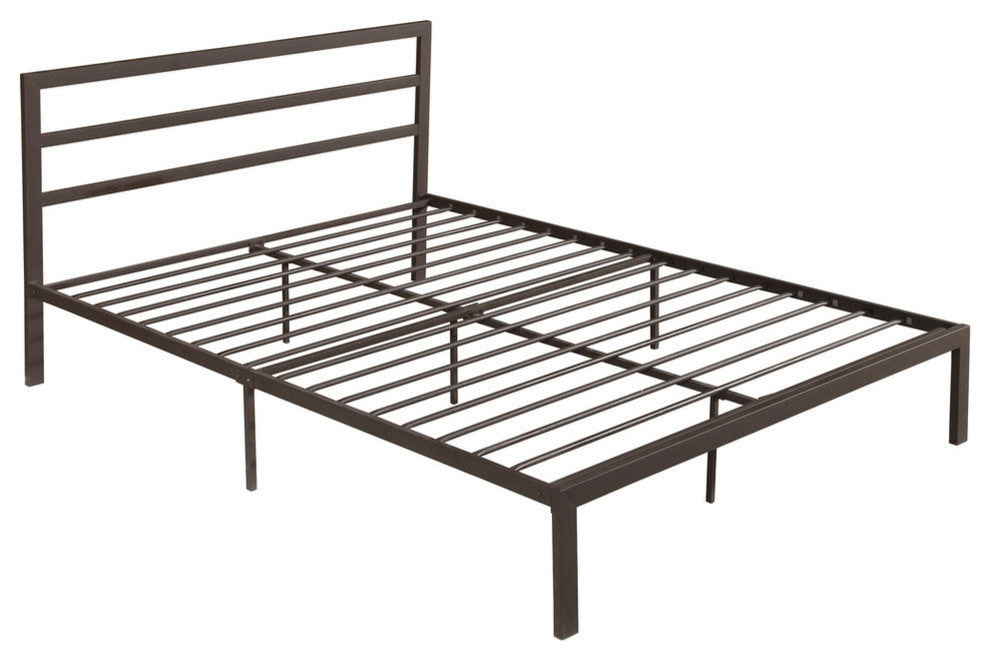 GDF Studio Jones Queen-Size Bed Frame, Hammered Copper