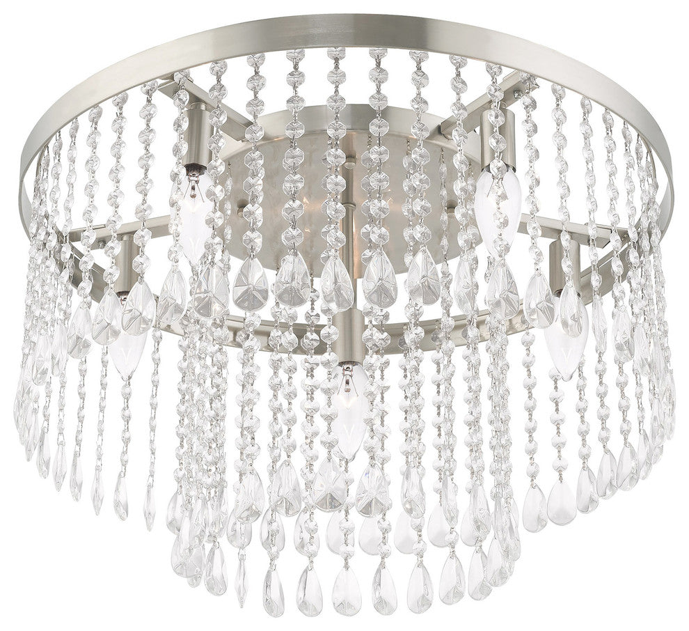 Livex Lighting Brushed Nickel 5 + 1-Light Ceiling Mount