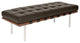 Sevilla Leather 3, Seater Bench, Chocolate Leather, Walnut Frame