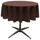LA Linen Polyester Poplin Tablecloth 51" Round, Brown
