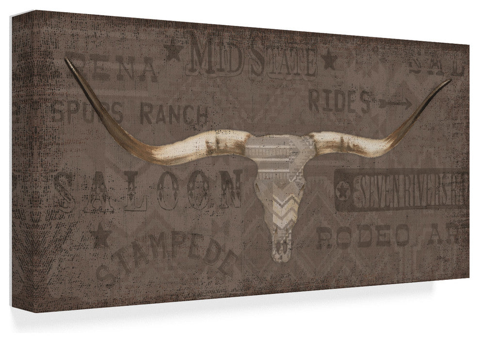 Wellington Studio ''Longhorn I Taupe'' Canvas Art, 47"x24"