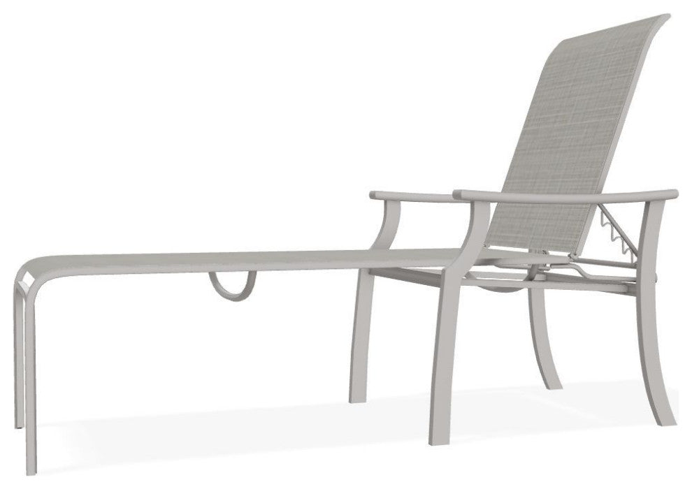 St. Catherine Sling 4-Position Outdoor Chaise Lounge, Deacon/Warm Gray