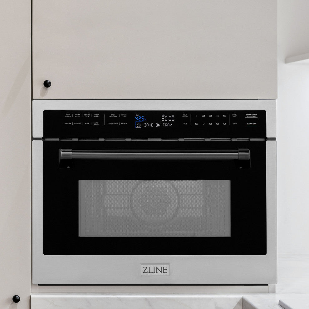 ZLINE 24" Microwave Oven, Stainless With Matte Black MWOZ-24-MB