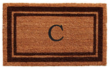 Brown Border 18"x30" Monogram Doormat, Letter C