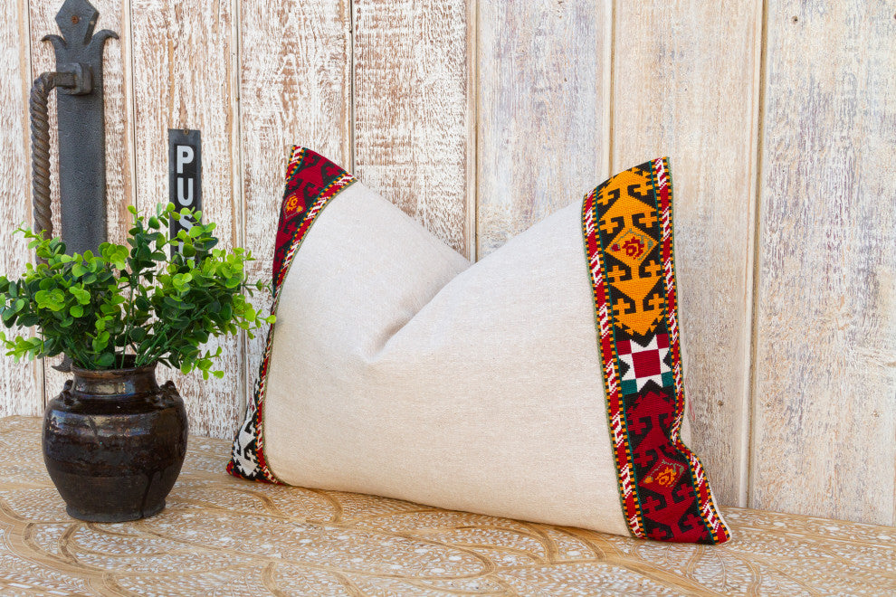 Gina Linen Tribal Border Pillow