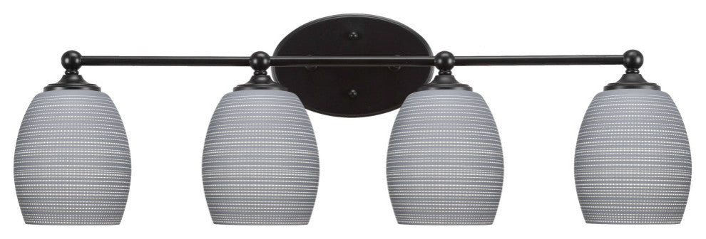 Capri 4-Light Bath Bar, Matte Black/Gray Matrix