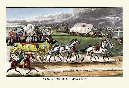 The Prince of Wales Rides on a Horse-Drawn Carriage- Fine Art Giclee Print