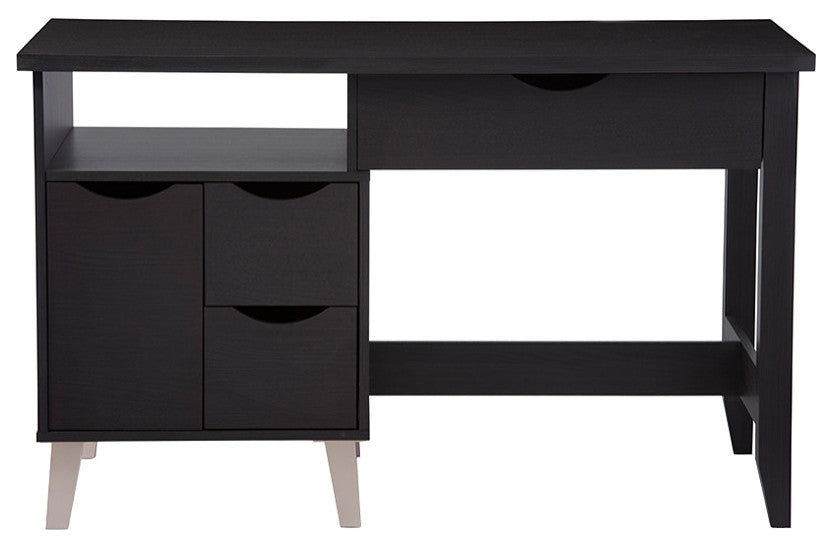 Mckenzie Modern Dark Brown Wood 3-Drawer Home Office Study Desk