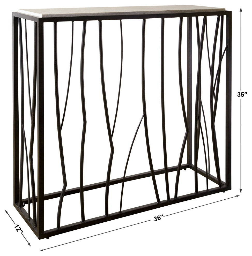 Uttermost Reed Travertine Console table