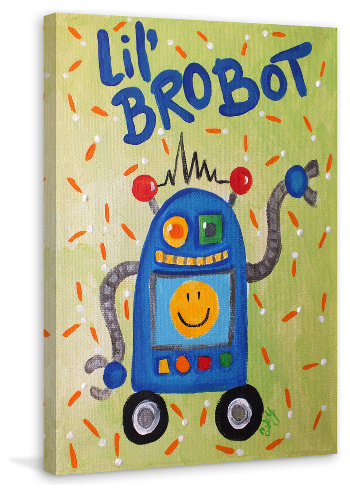 Marmont Hill, "Lil Brobot" by Nicola Joyner Painting on Wrapped Canvas, 20x30