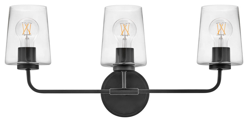Lark Kline Medium Three Light Vanity, Black