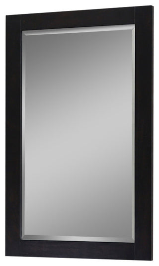 22"x34" Bevel Edge Framed Mirror, Dark Brown