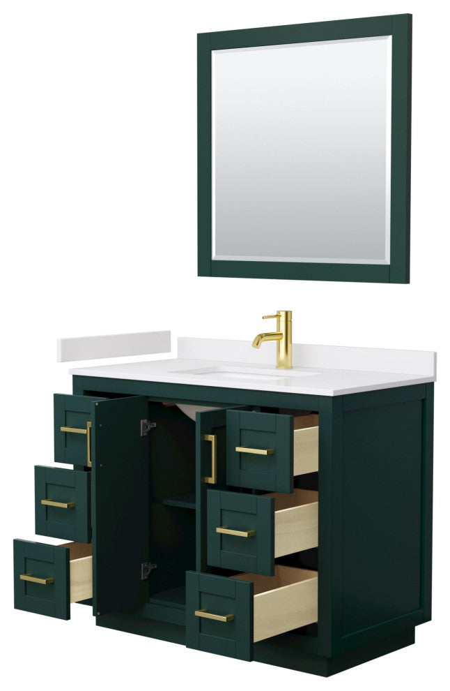 Wyndham Collection WCF2929-42S-VCA-M34 Miranda 42" - Dark Gray / Carrara