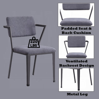 ACME Cargo Chair, Gray Fabric and Gunmetal