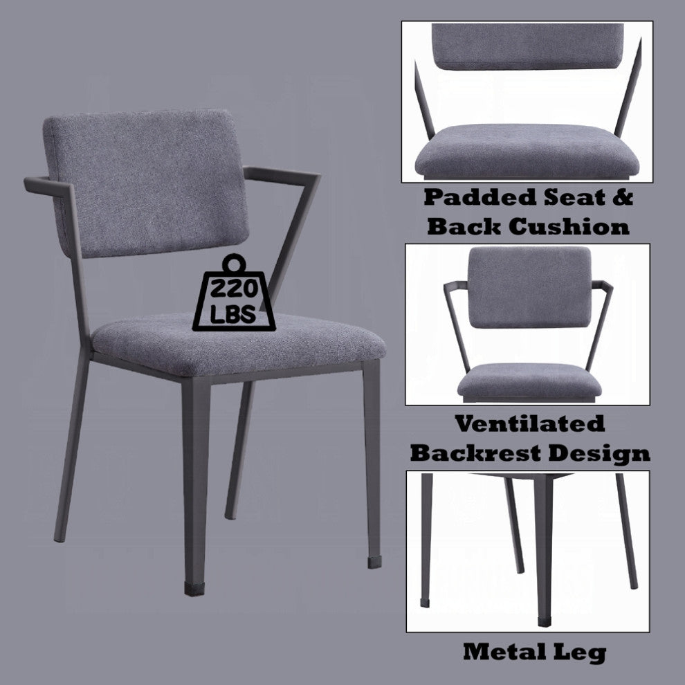 ACME Cargo Chair, Gray Fabric and Gunmetal