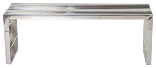 Modern Contemporary Living Room Medium Metal Bench Silver