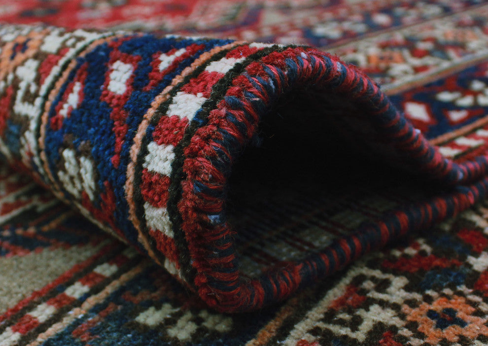 Vintage Distressed Mcarthur Red Rug, 6'9x9'9