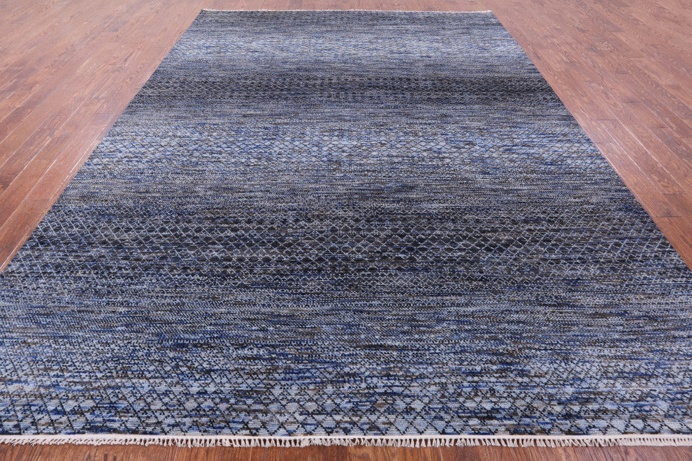 9' 1" X 12' 3" Savannah Grass Hand Knotted Wool Rug Q9229