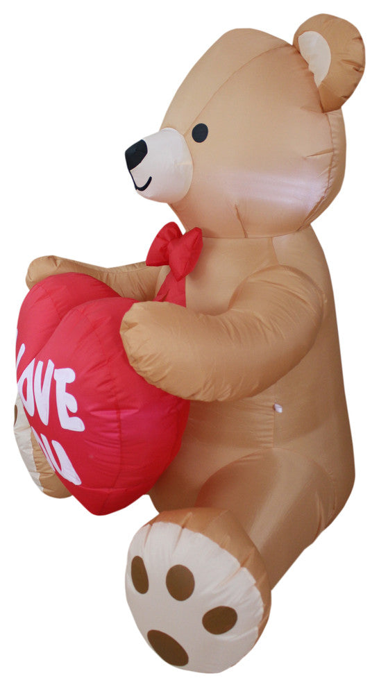 Valentine's Inflatable Bear With Heart, 4'
