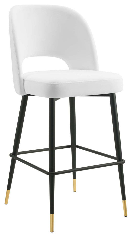Rouse Performance Velvet Bar Stool-White