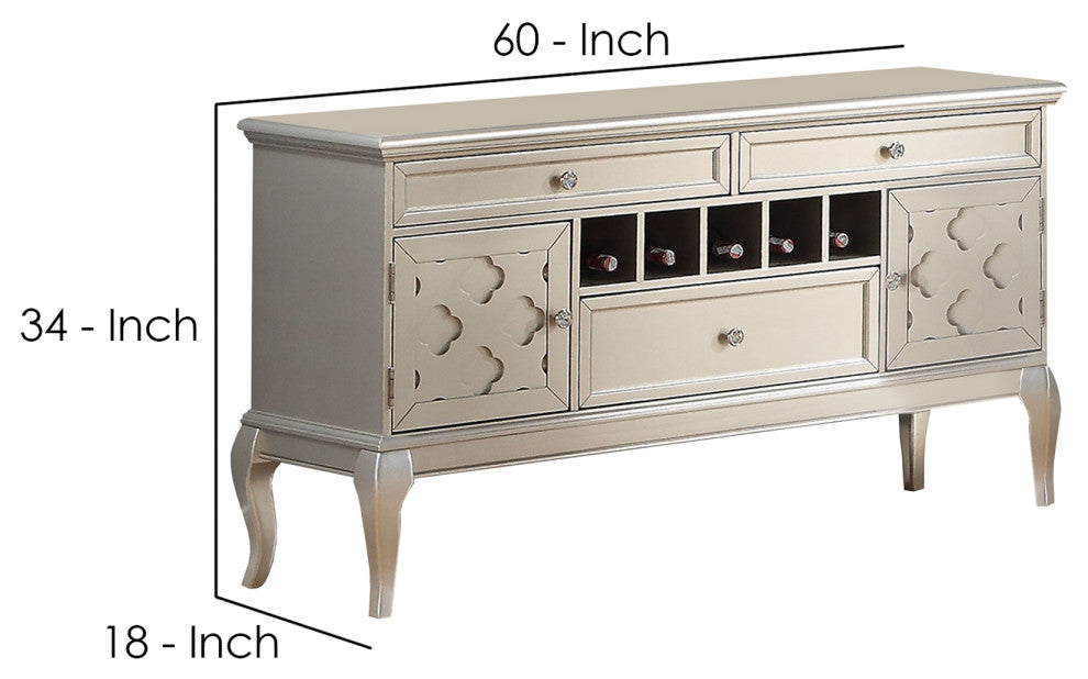 Benzara BM171388 Luxurious Appeal Rubber Wood Server, Silver