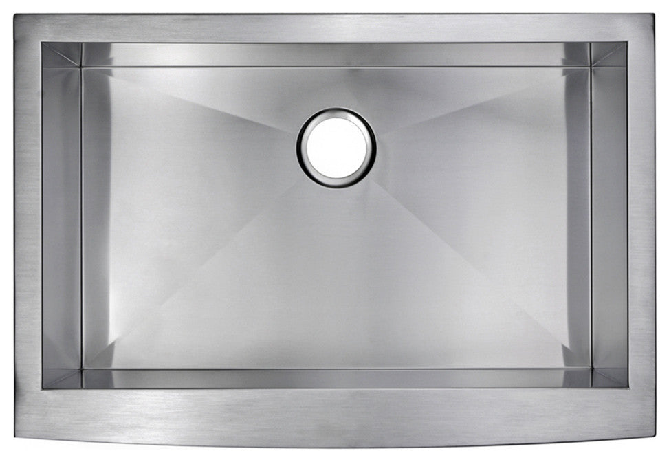 Zero Radius Single Bowl Stainless Steel Hand Made Apron Front Kitchen Sink