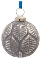 Etched Leaf Glass Ball Ornament, Set of 6
