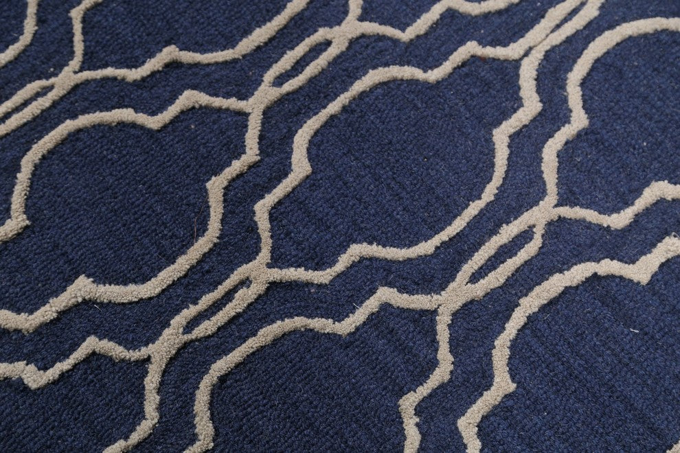 Trellis Hand Tufted Indian Oriental Wool Oriental Area Rug, 3x5''