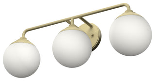 Hunter Hepburn Painted Modern Brass 3-Light Vanity Wall Fixture