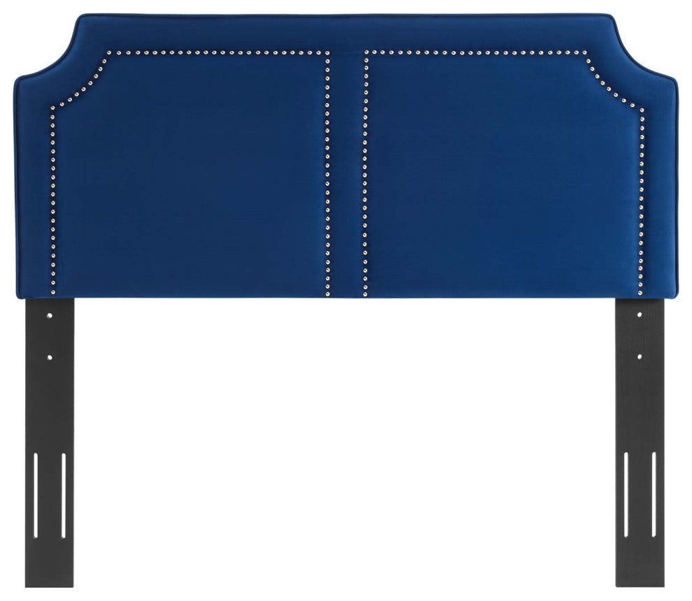 Cynthia Performance Velvet Full/Queen Headboard, Navy