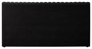 Nico Black Velvet Upholstered Bed, Black, Full
