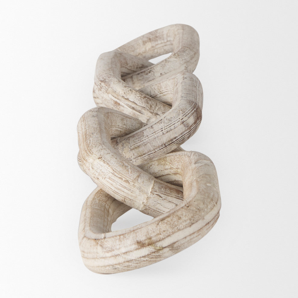 Alix 29.0Lx5.0Wx5.0H Beige Wooden Link Chain Decorative Object