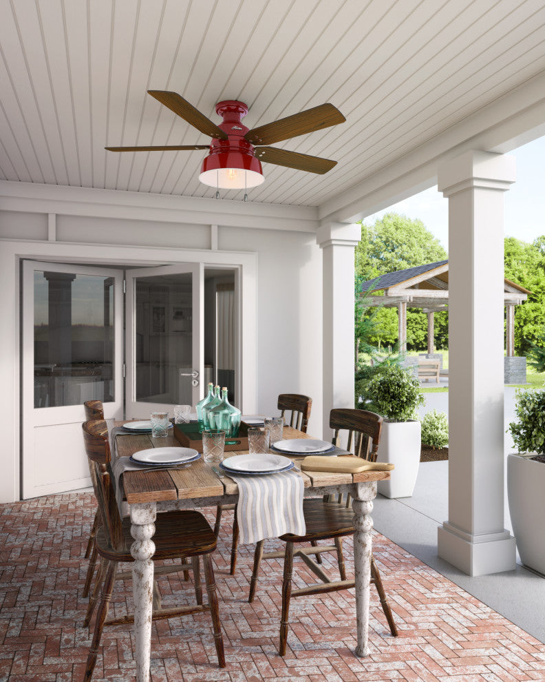 Hunter Fan Company  52" Mill Valley Ceiling Fan With Light, Barn Red