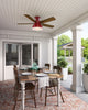 Hunter Fan Company  52" Mill Valley Ceiling Fan With Light, Barn Red