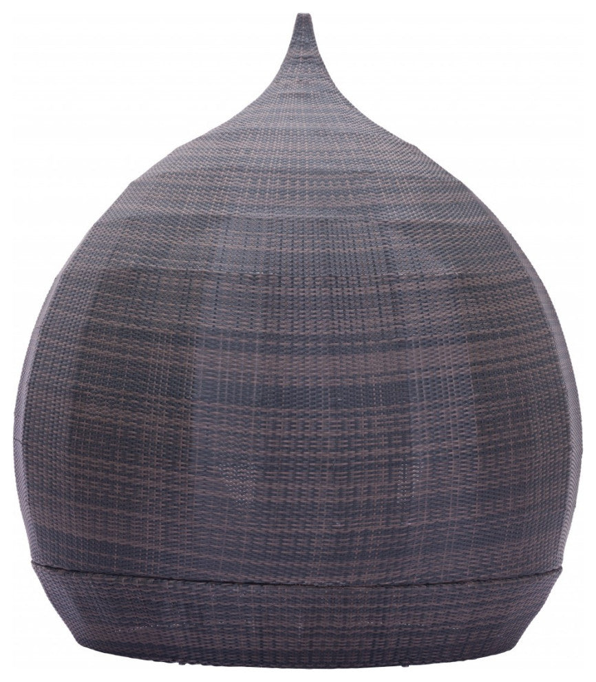 Teardrop Shaped Brown and Beige Daybed