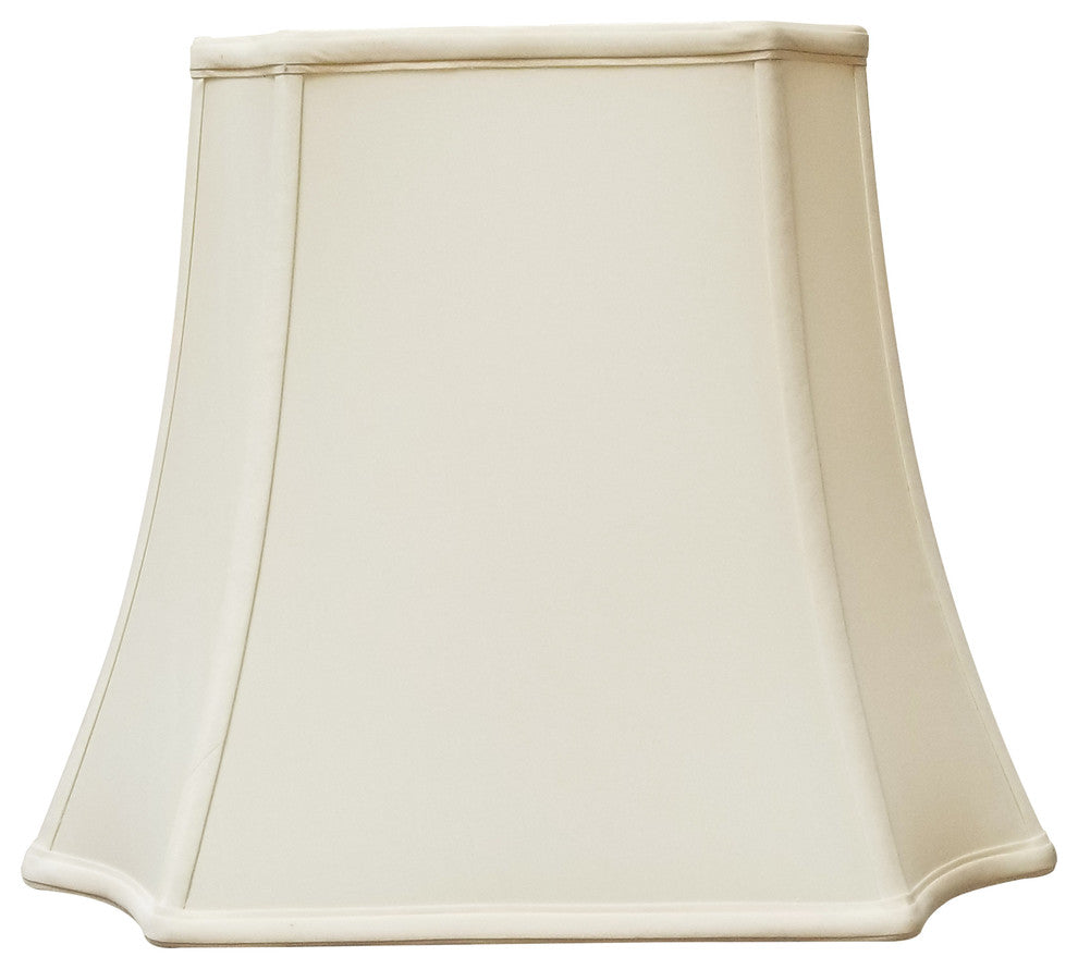Royal Designs Rectangle Inverted Cut Corners Lamp Shade, Eggshell, 17x17x13