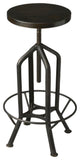 Black Metal Revolving Bar Stool - Adjustable