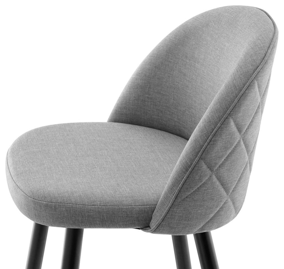 Bar Stool Chair Barstool, Set of 2, Fabric, Metal, Gray, Modern, Bar Pub