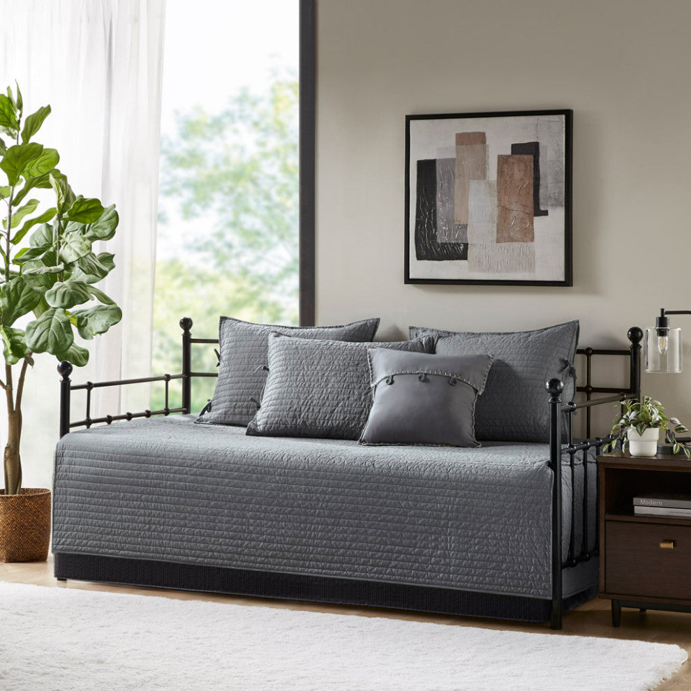 Madison Park Ridge 6 Piece Reversible Plaid Daybed Cover Set