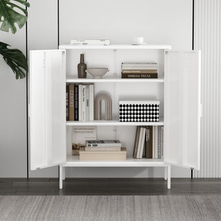Lifestyle shot showing interior shelves and decor in a room.